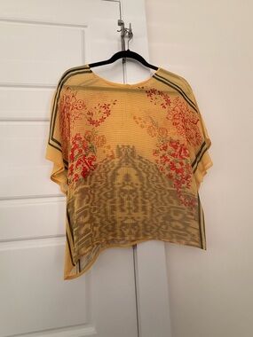 Anthropologie Medium Kavita Bhartia 100% Thin Rayon Flowly Top Blouse